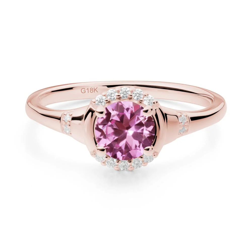 Pink Sapphire Halo Statement Ring - Image 5