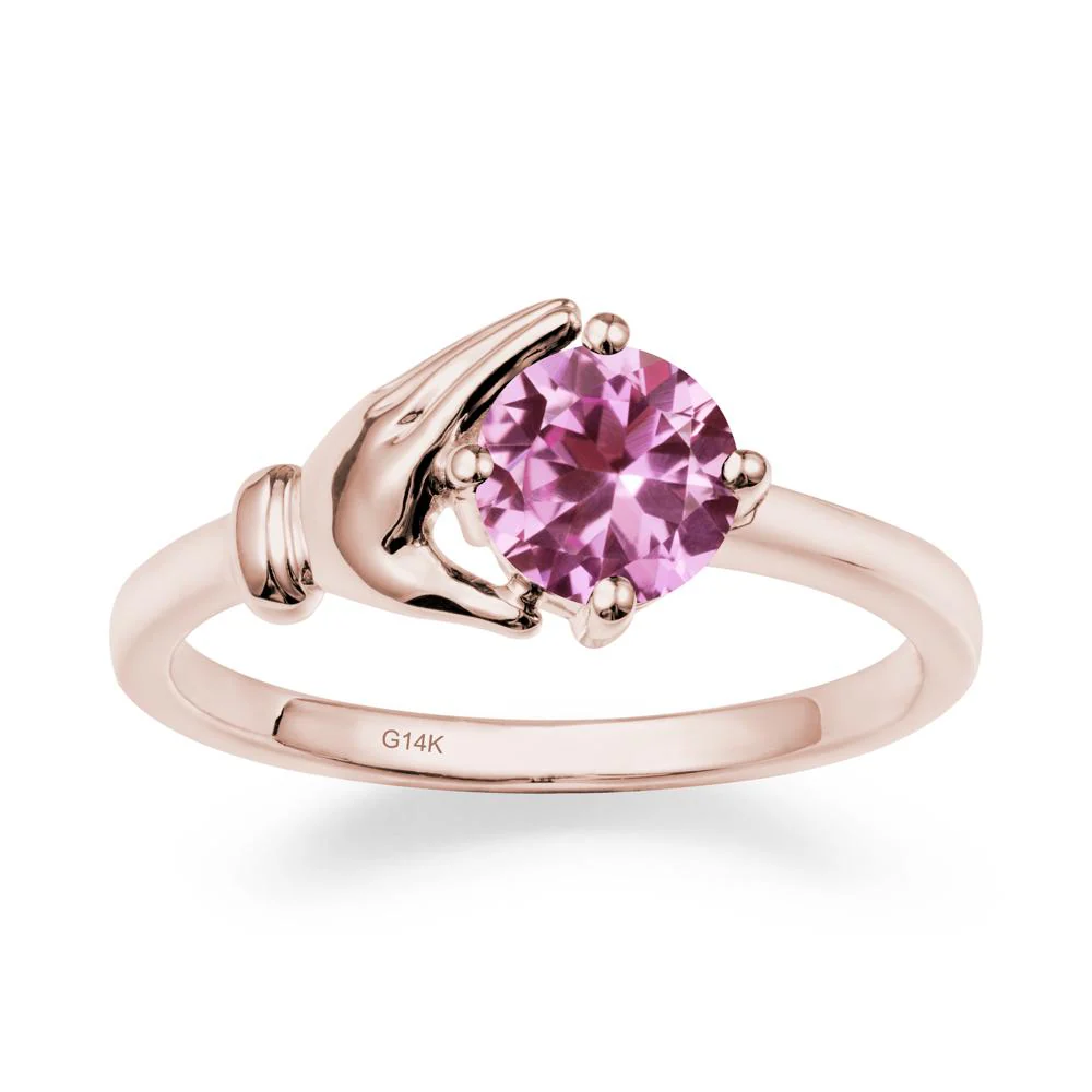 Pink Sapphire Hand Shaped Ring - Image 2