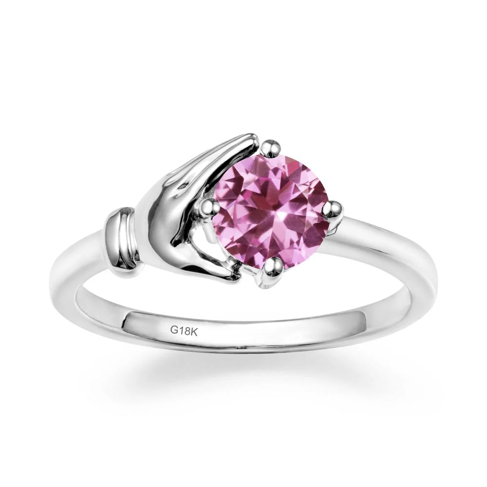 Pink Sapphire Hand Shaped Ring - Image 6