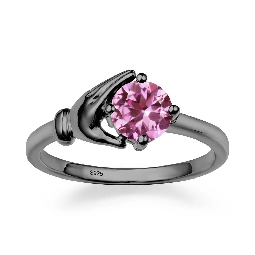 Pink Sapphire Hand Shaped Ring - Image 8