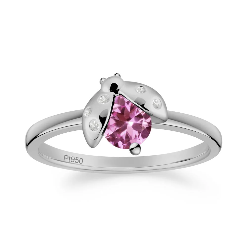 Pink Sapphire Ladybug Ring - Image 4