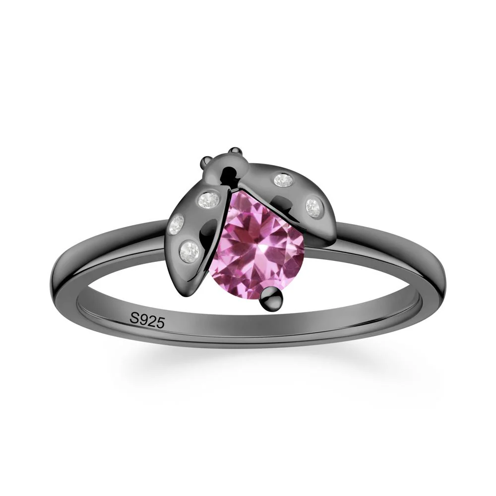 Pink Sapphire Ladybug Ring - Image 5