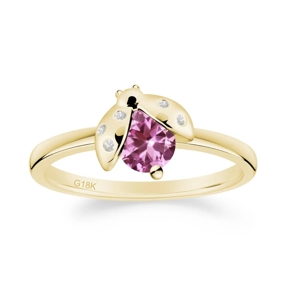 Pink Sapphire Ladybug Ring - Image 7