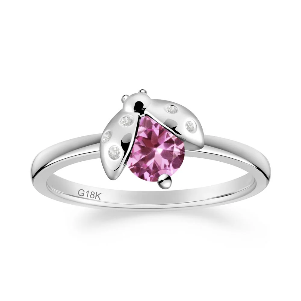 Pink Sapphire Ladybug Ring - Image 8