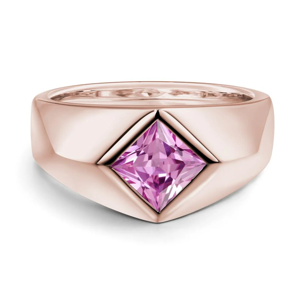 Men's Pink Sapphire Kite Set Ring