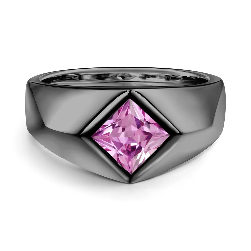 Men's Pink Sapphire Kite Set Ring - Image 3