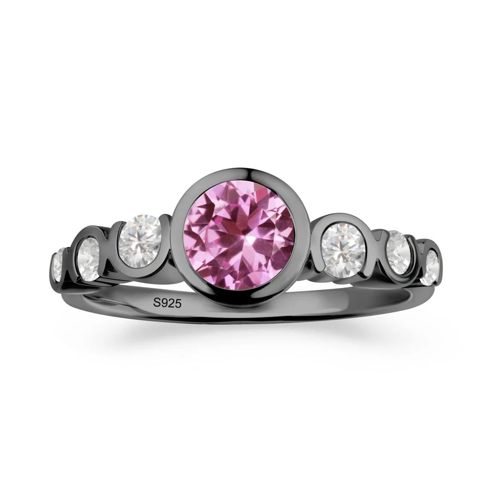 Pink Sapphire Multi Stone Engagement Ring