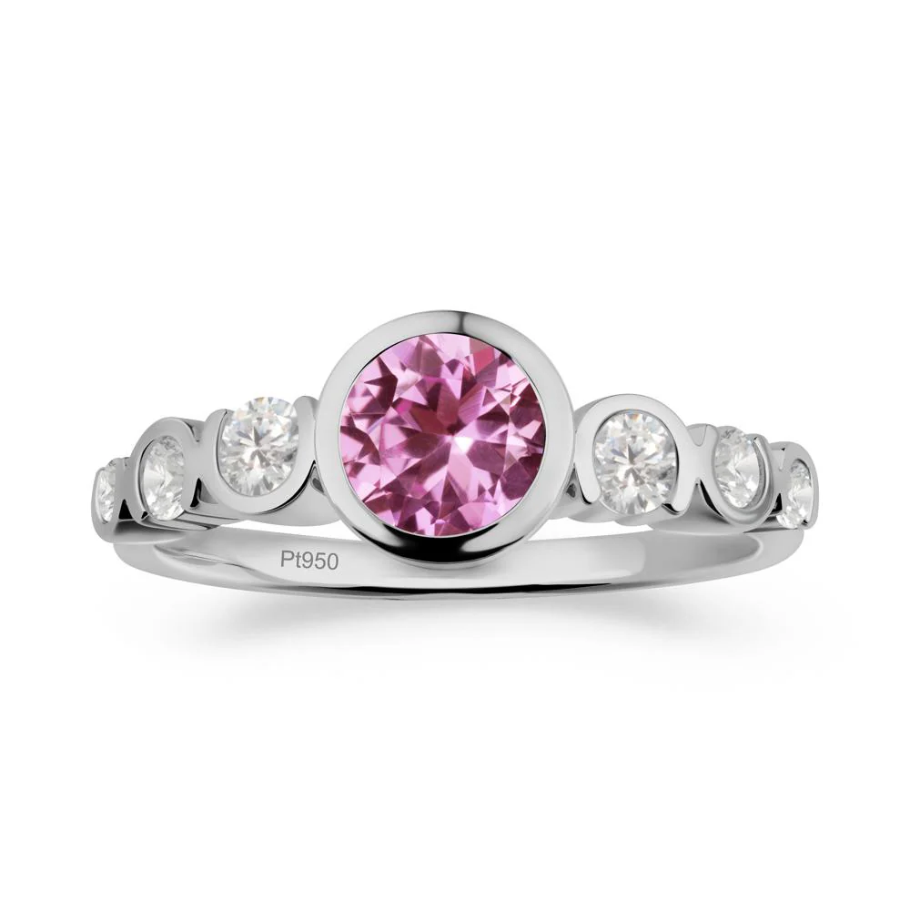 Pink Sapphire Multi Stone Engagement Ring - Image 2