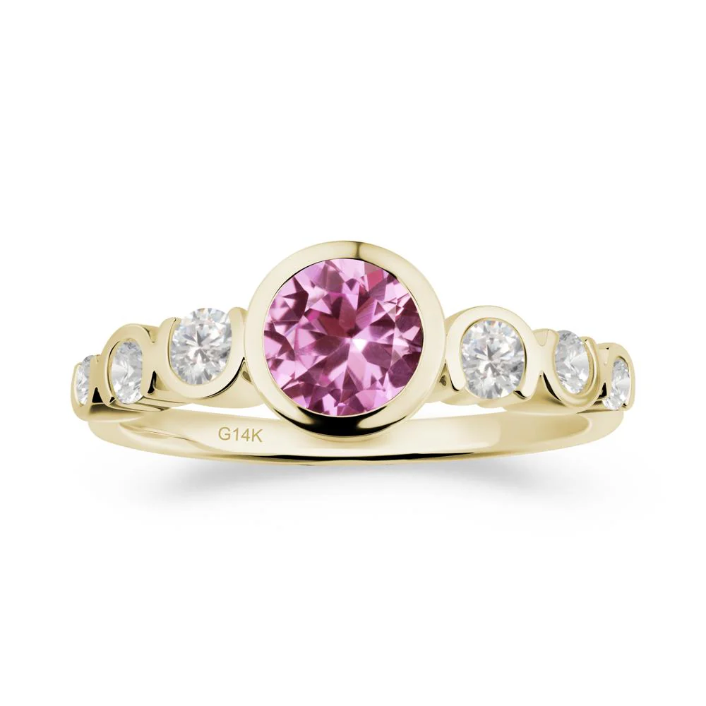 Pink Sapphire Multi Stone Engagement Ring - Image 3
