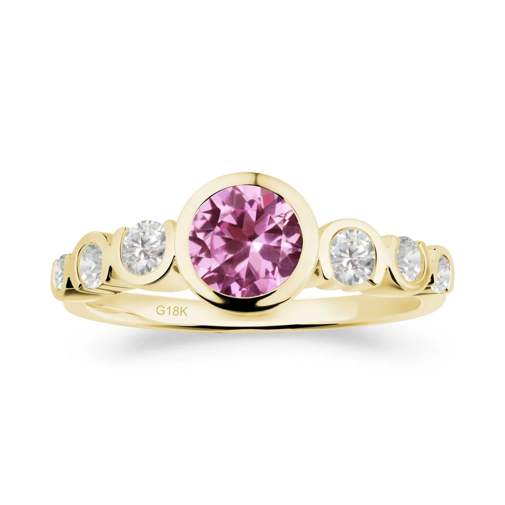 Pink Sapphire Multi Stone Engagement Ring - Image 4