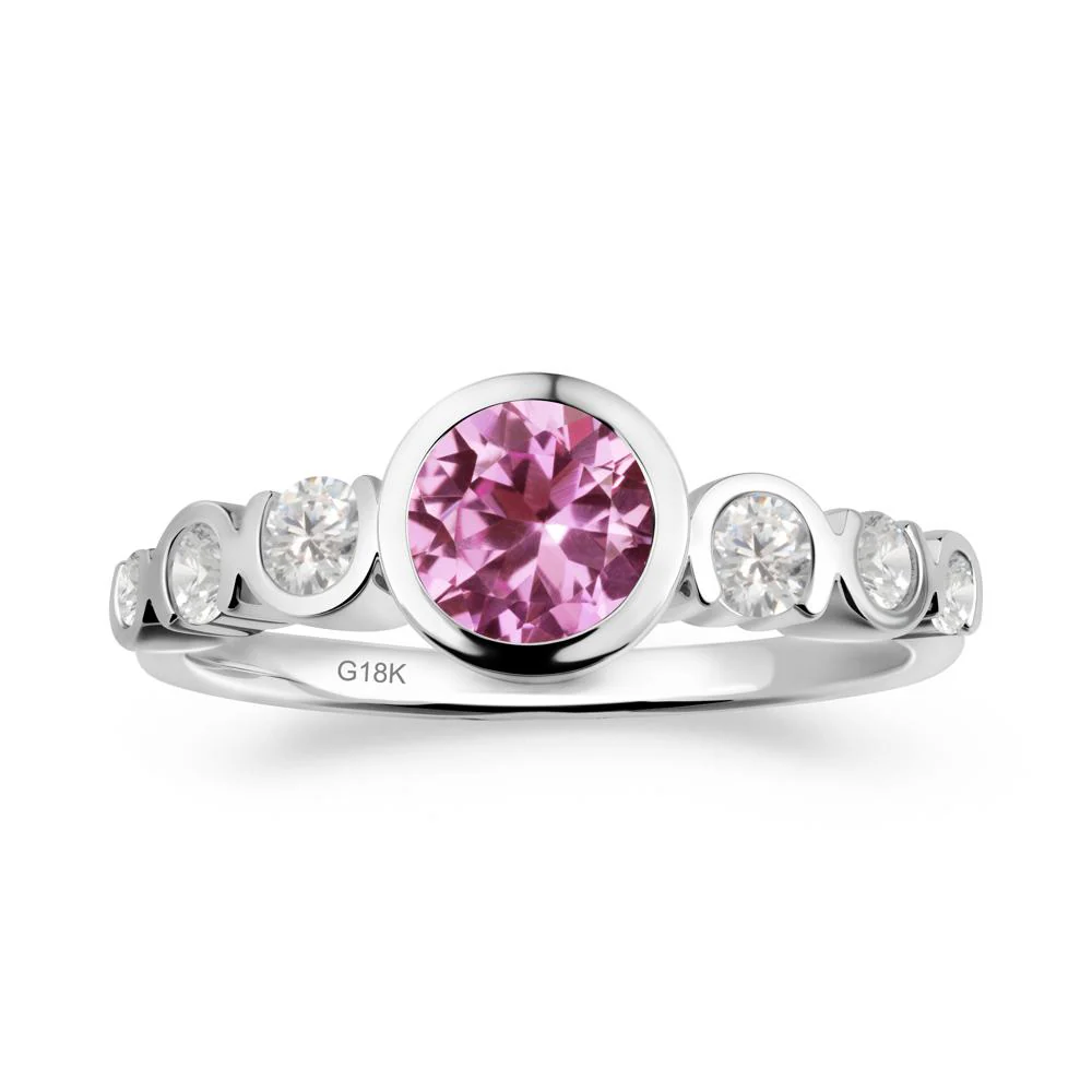 Pink Sapphire Multi Stone Engagement Ring - Image 8