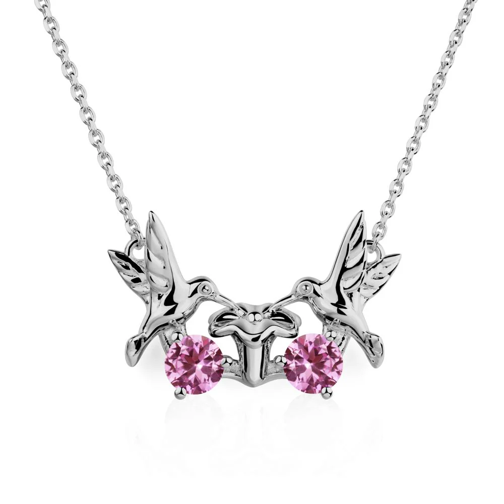 Pink Sapphire Necklace Hummingbird - Image 6