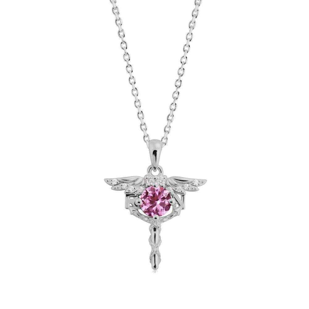 Pink Sapphire Registered Nurse Necklace - Image 2