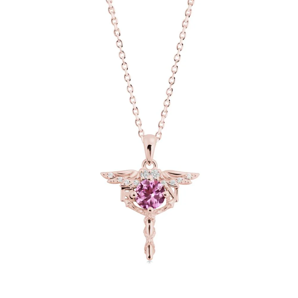 Pink Sapphire Registered Nurse Necklace - Image 3