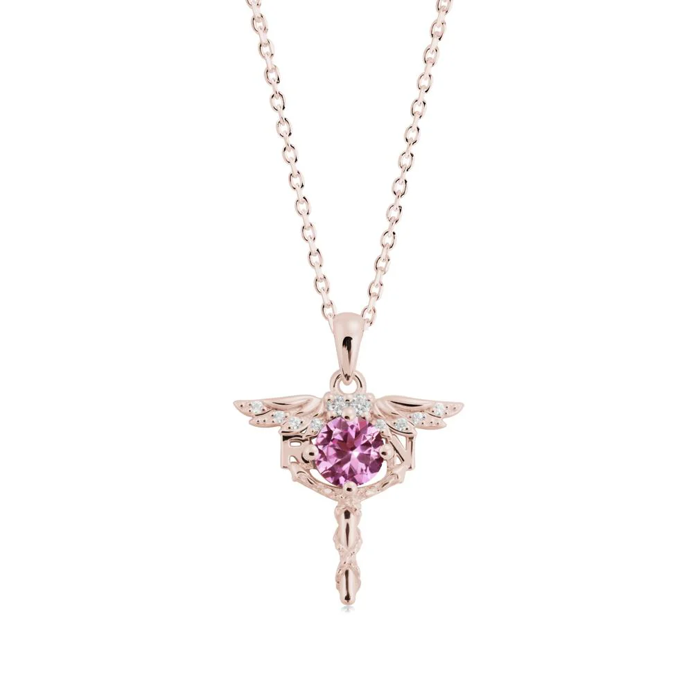 Pink Sapphire Registered Nurse Necklace - Image 6