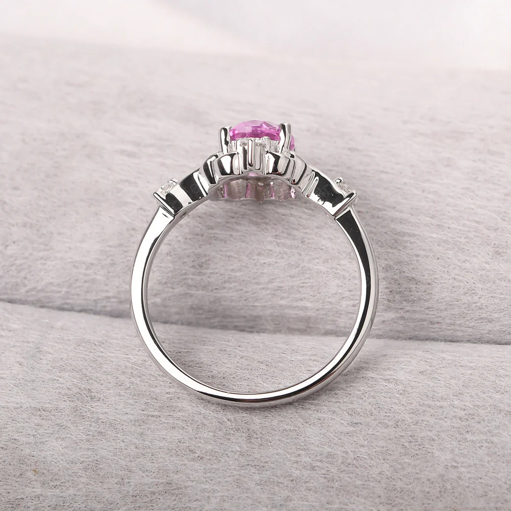 Pink Sapphire Art Deco Pink Sapphire Ring - Image 3