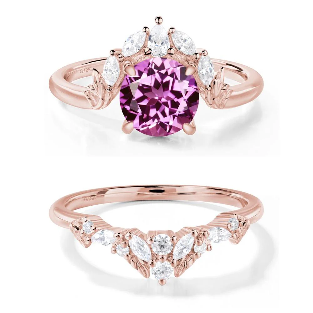 Pink Sapphire Ring with Marquise Side Stone - Image 17
