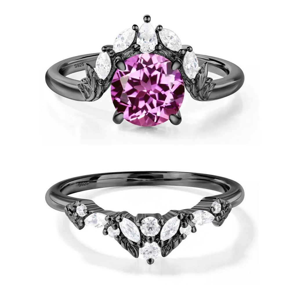 Pink Sapphire Ring with Marquise Side Stone - Image 23