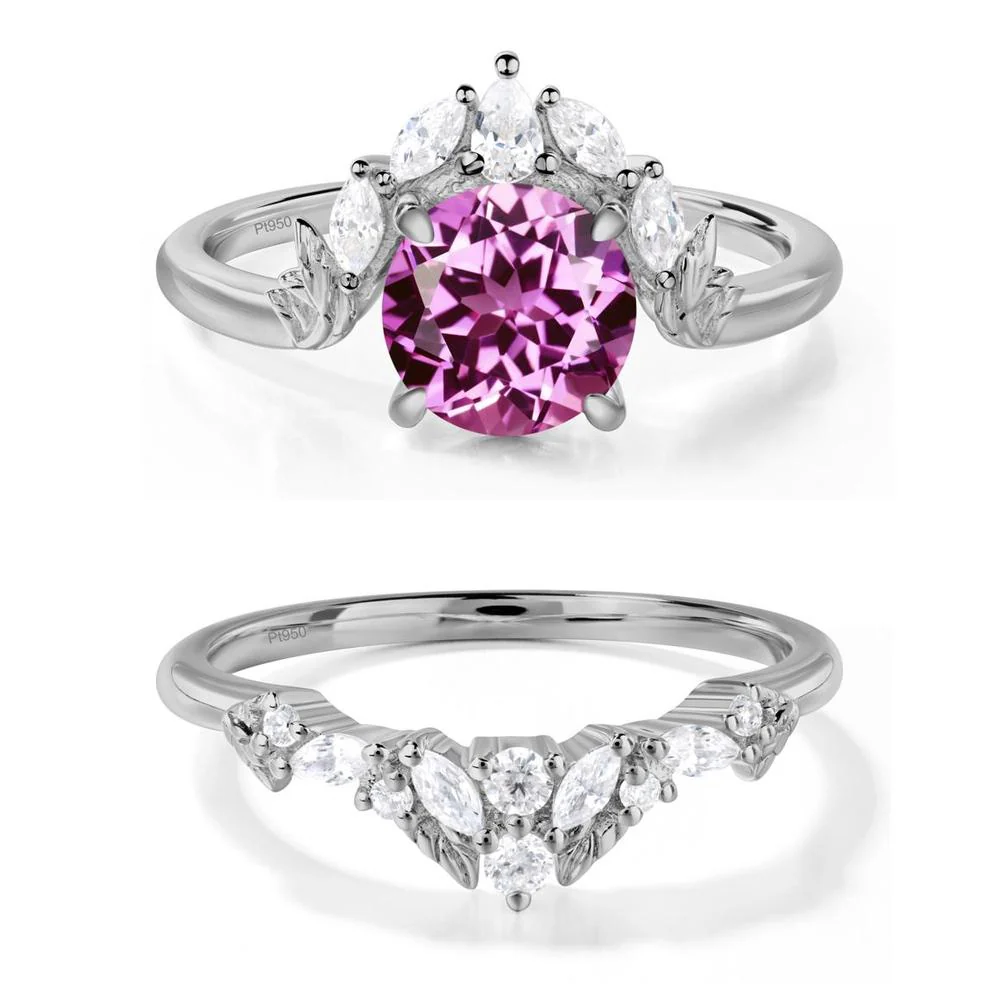 Pink Sapphire Ring with Marquise Side Stone - Image 25