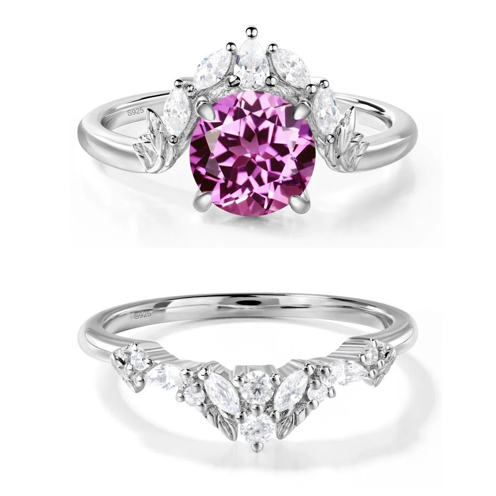 Pink Sapphire Ring with Marquise Side Stone - Image 27
