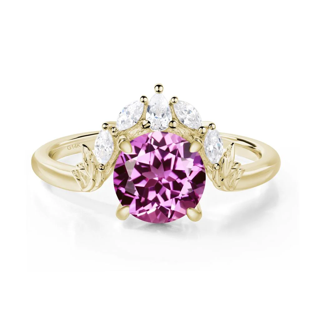 Pink Sapphire Ring with Marquise Side Stone - Image 4