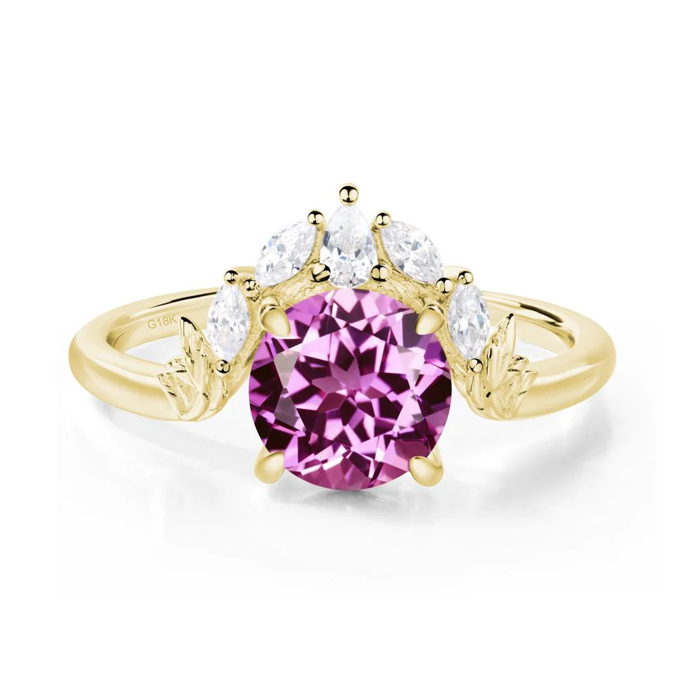 Pink Sapphire Ring with Marquise Side Stone - Image 7