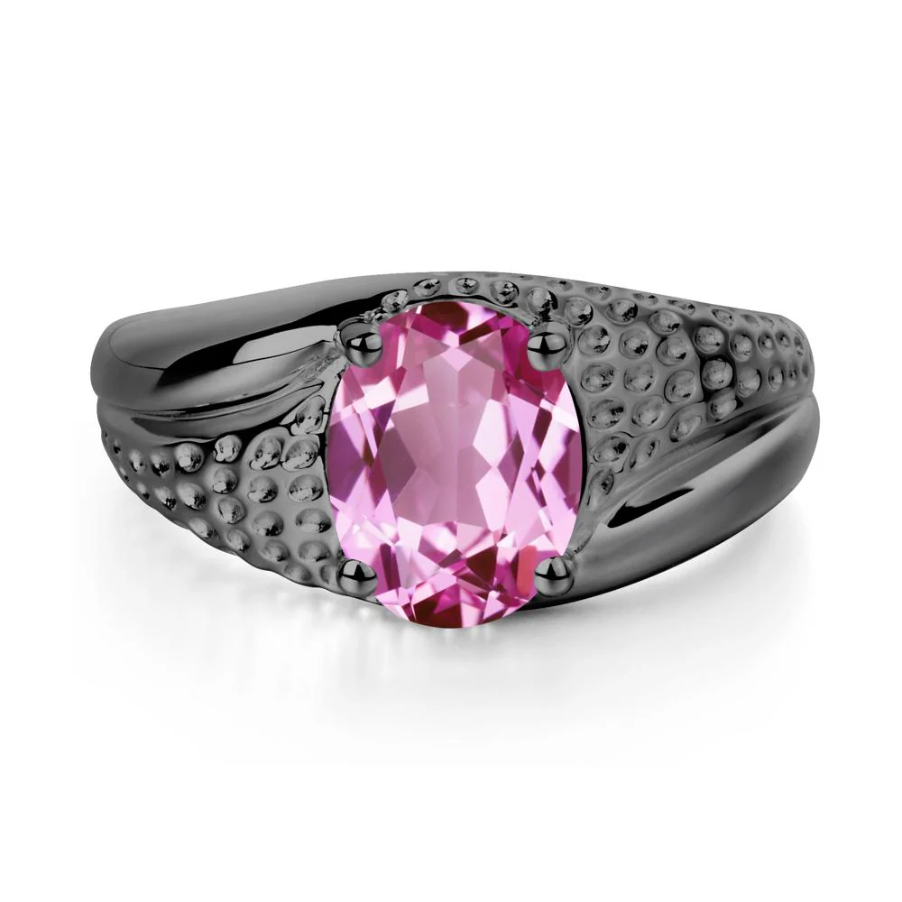 Pink Sapphire Solitaire Ring for Men - Image 7