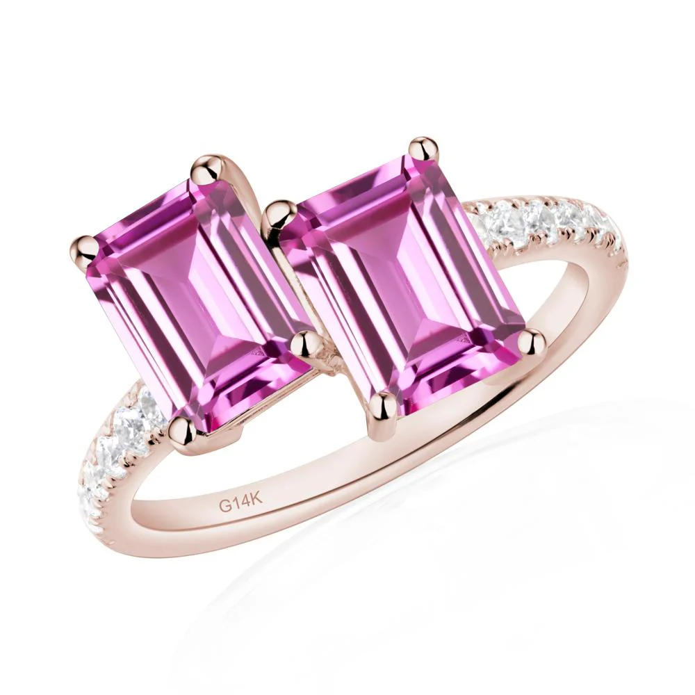 Pink Sapphire Toi Et Moi Ring - Image 5