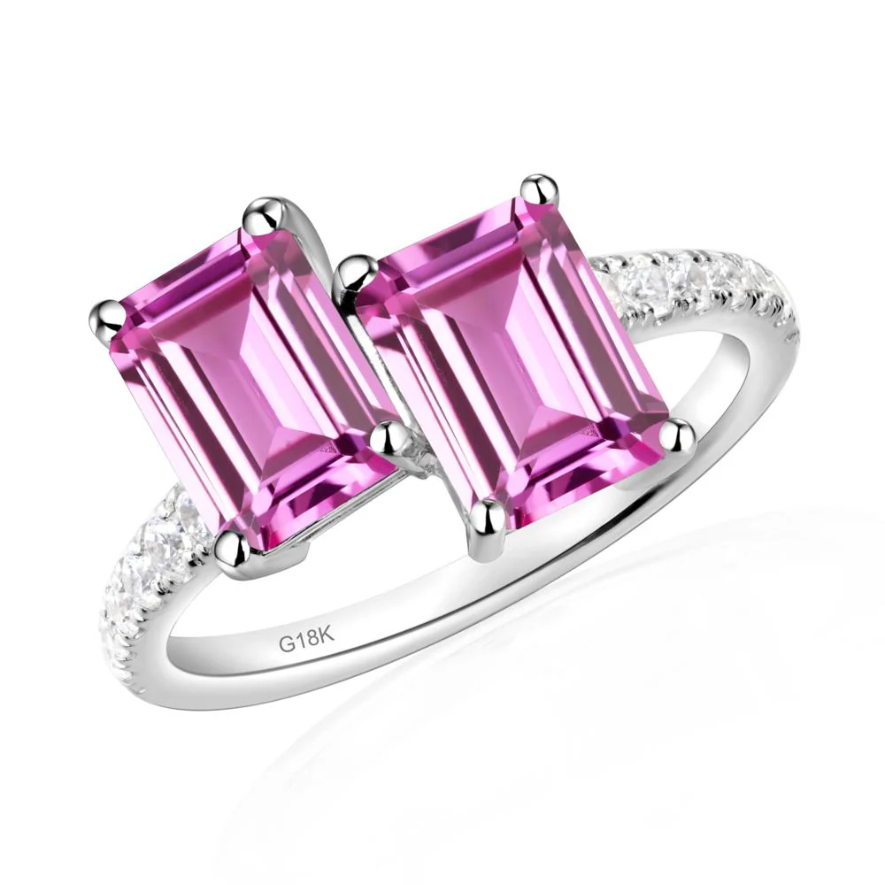 Pink Sapphire Toi Et Moi Ring - Image 7