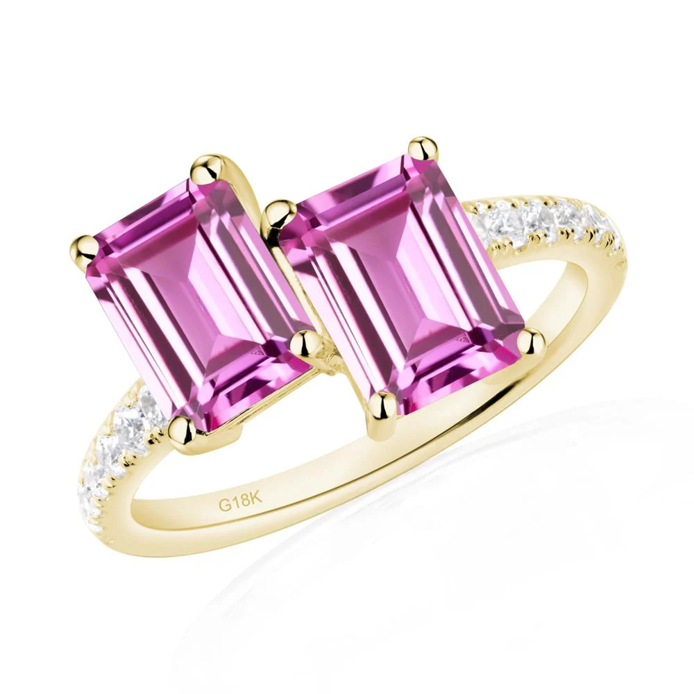 Pink Sapphire Toi Et Moi Ring - Image 8