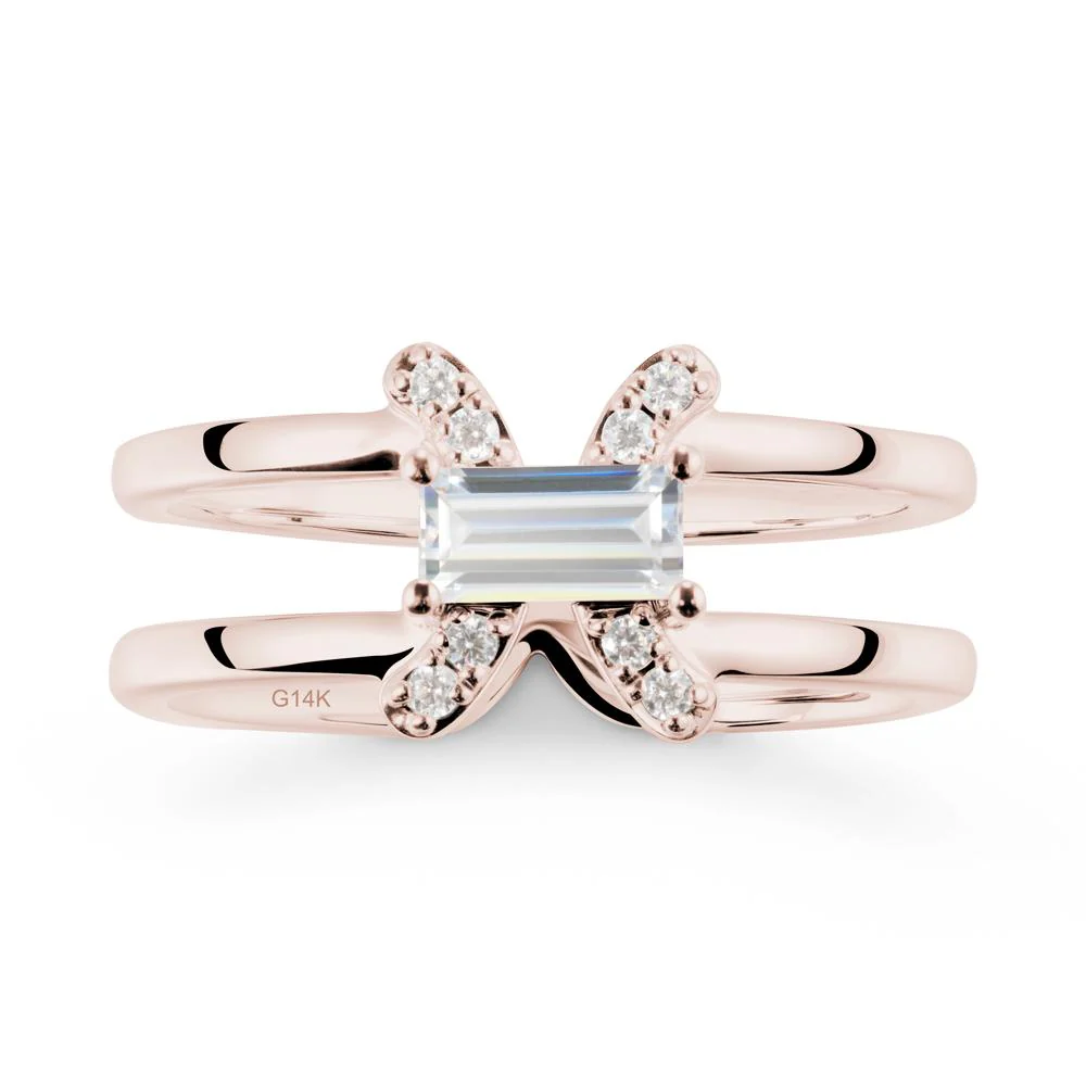 Pisces Zodiac Baguette Cubic Zirconia Ring - Image 2