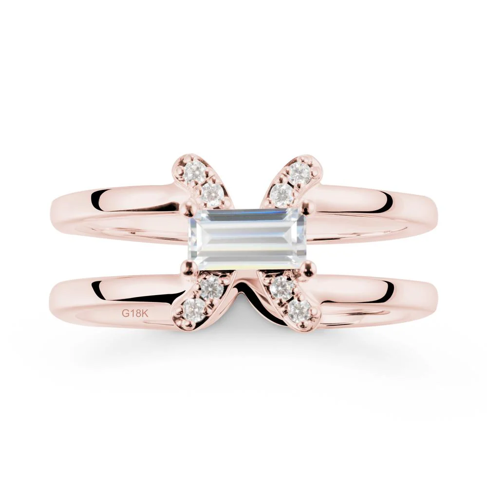 Pisces Zodiac Baguette Cubic Zirconia Ring - Image 4