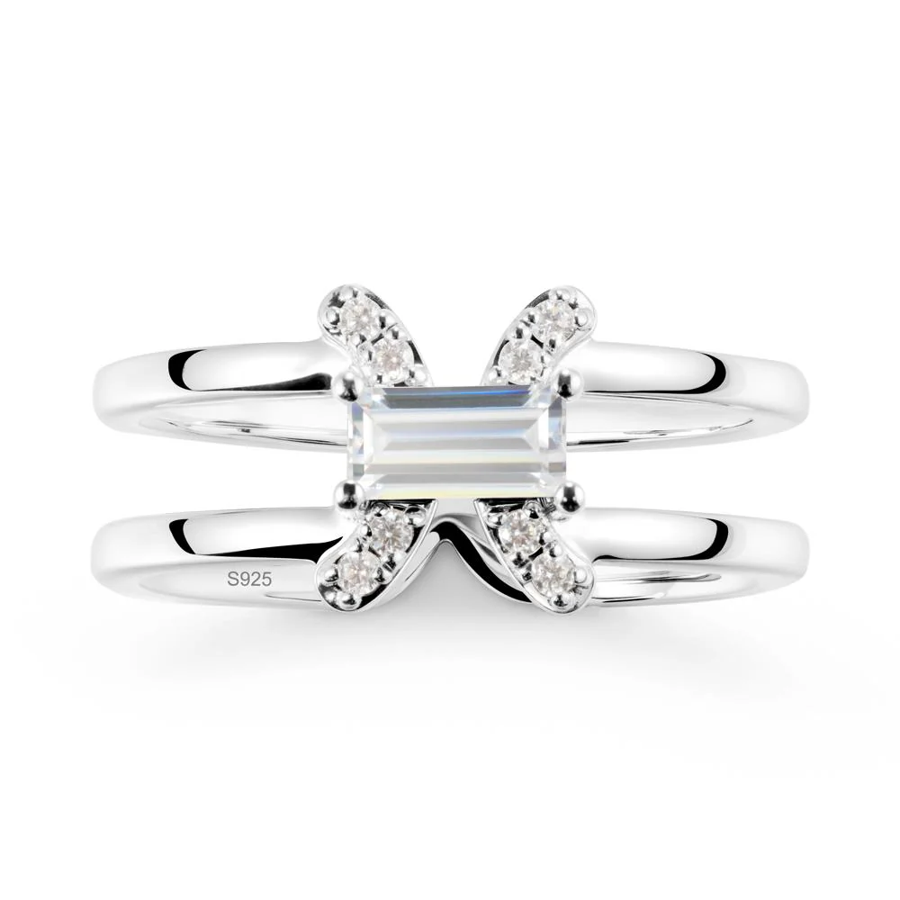 Pisces Zodiac Baguette Cubic Zirconia Ring - Image 9