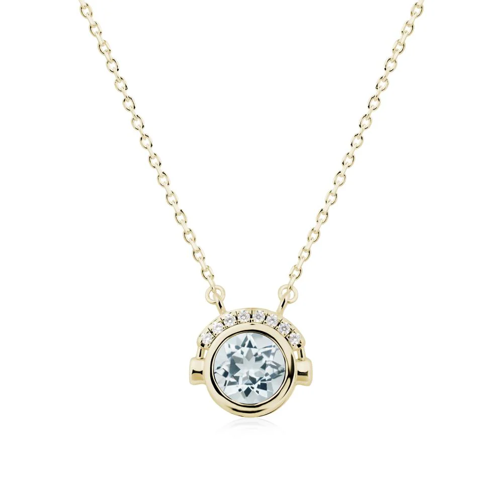 Playful Headphones Inspired Aquamarine Necklace - Image 3