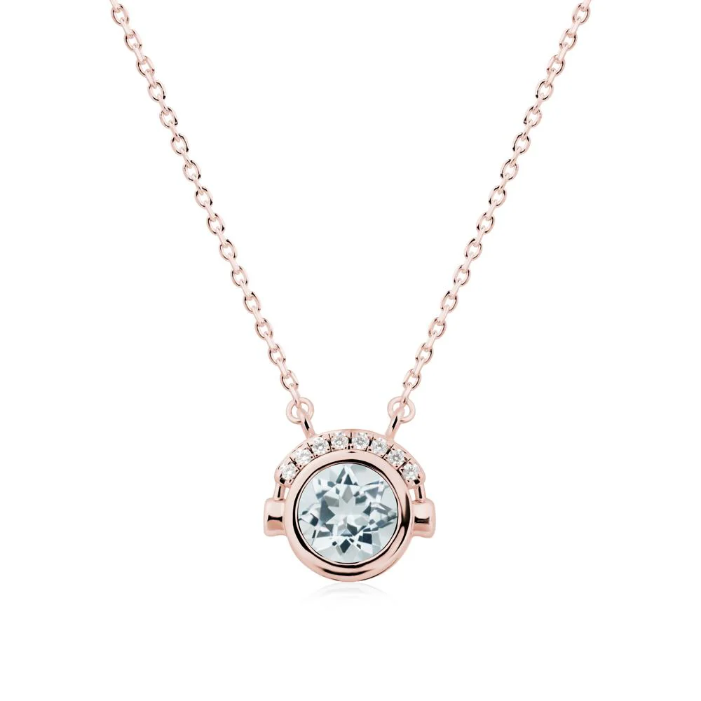 Playful Headphones Inspired Aquamarine Necklace - Image 4