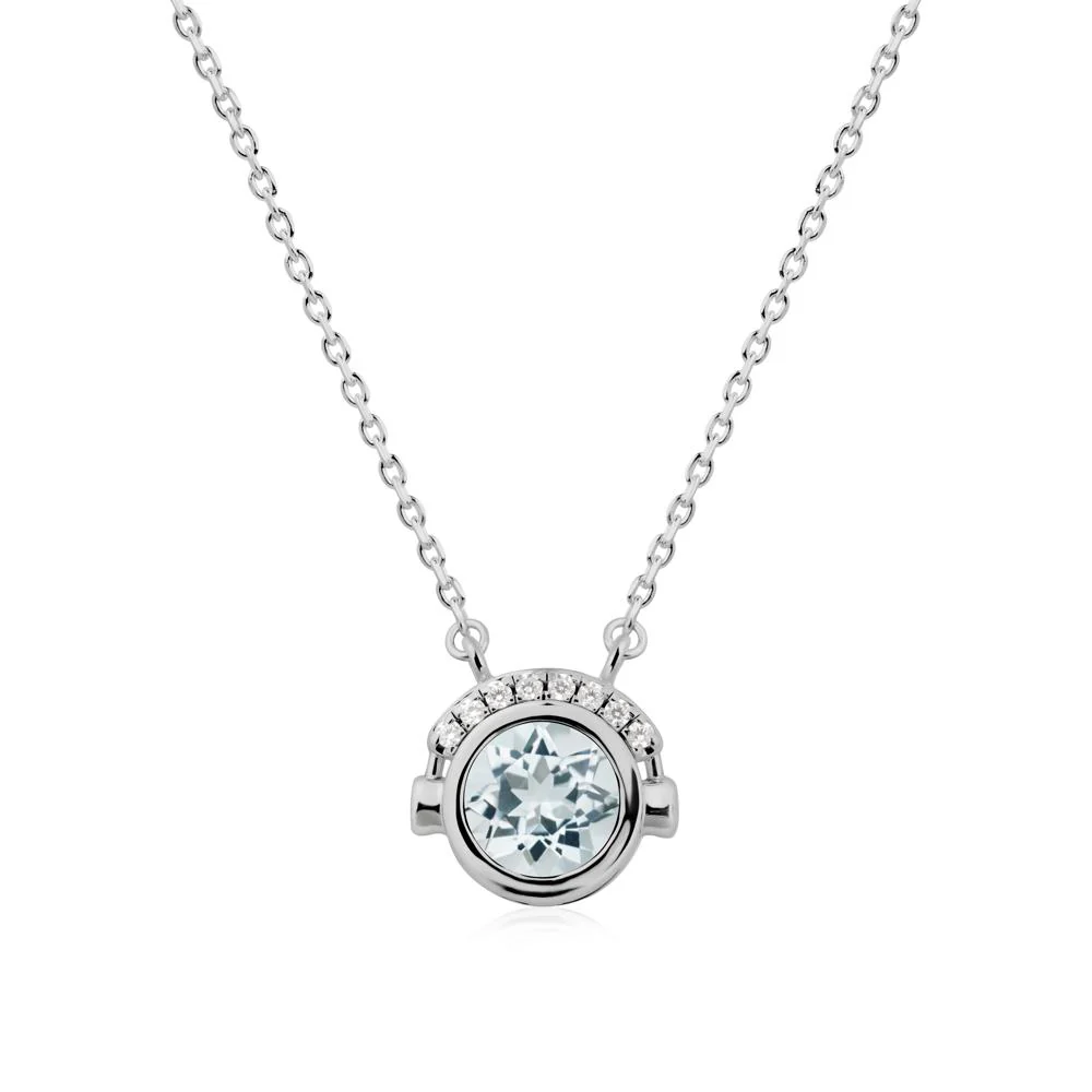 Playful Headphones Inspired Aquamarine Necklace - Image 8