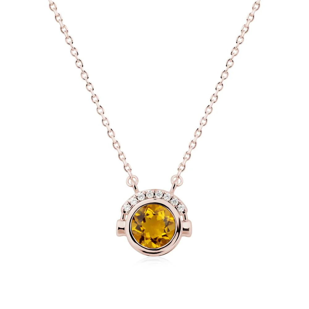 Playful Headphones Inspired Citrine Necklace - Image 2