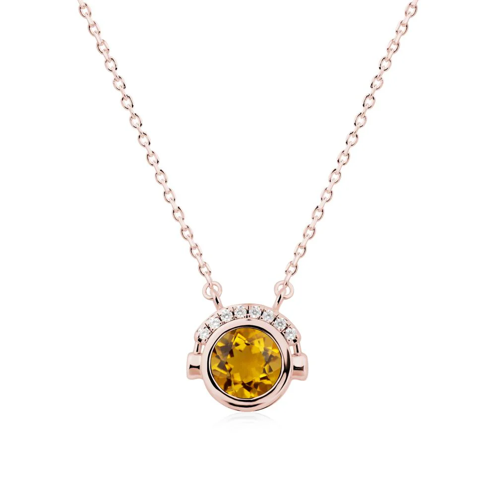 Playful Headphones Inspired Citrine Necklace - Image 5