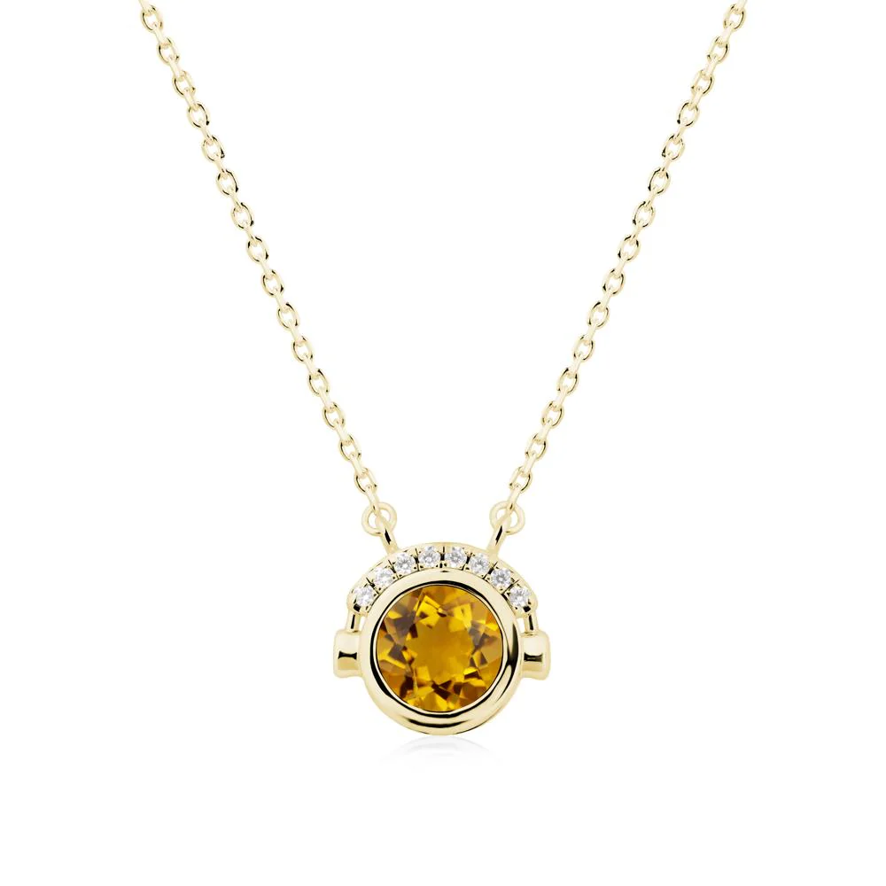 Playful Headphones Inspired Citrine Necklace - Image 7