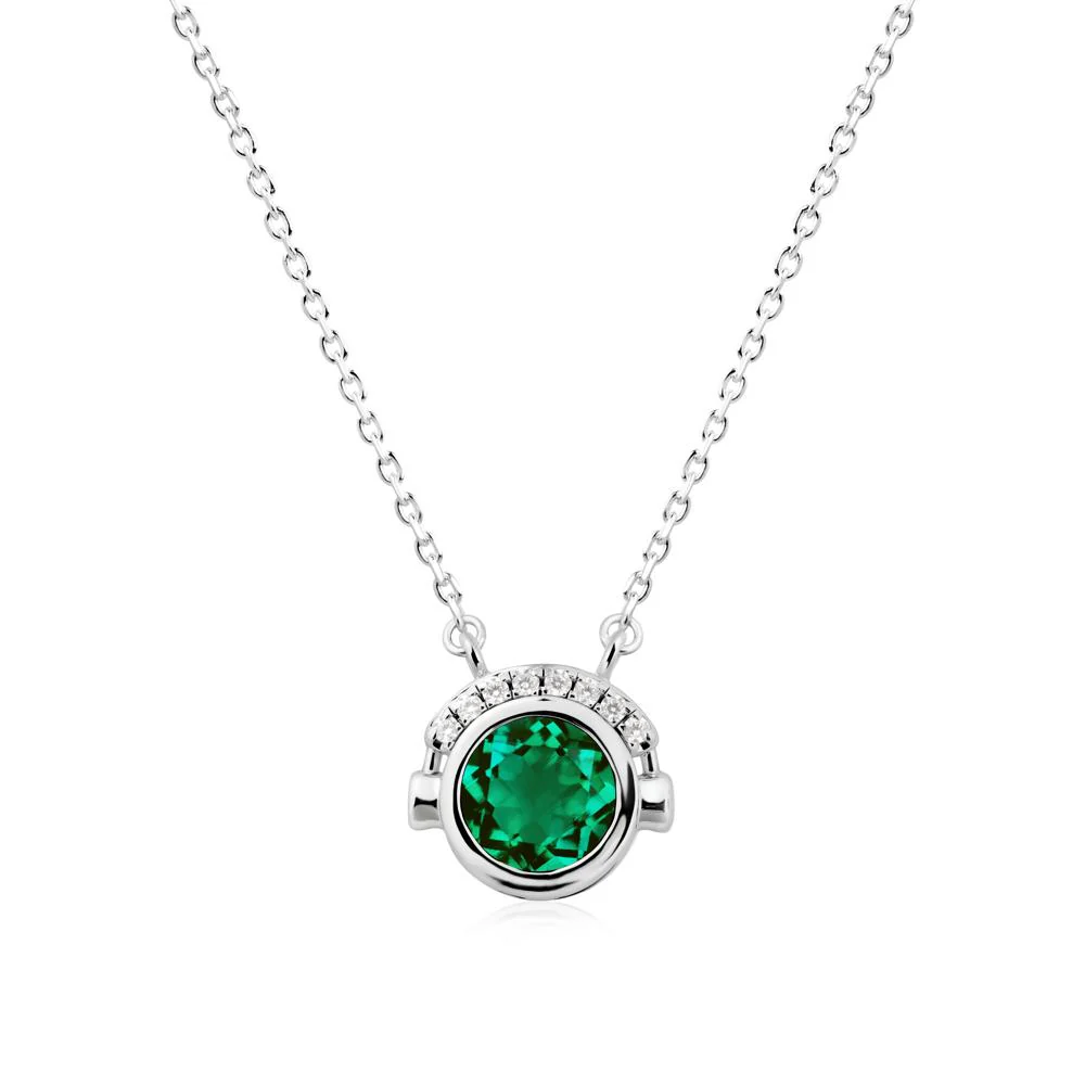 Playful Headphones Inspired Emerald Necklace - Image 6