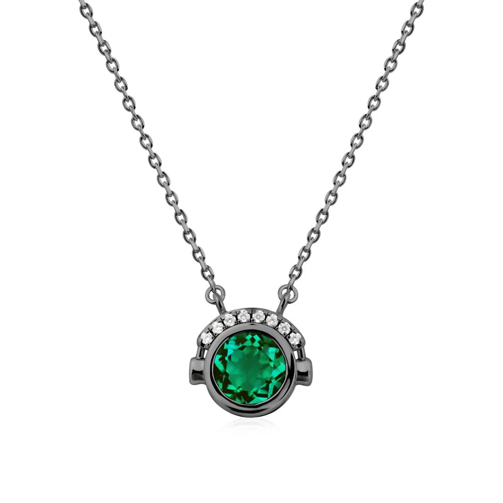 Playful Headphones Inspired Emerald Necklace - Image 8