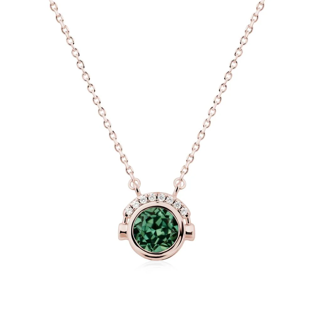 Playful Headphones Inspired Green Sapphire Necklace - Image 2