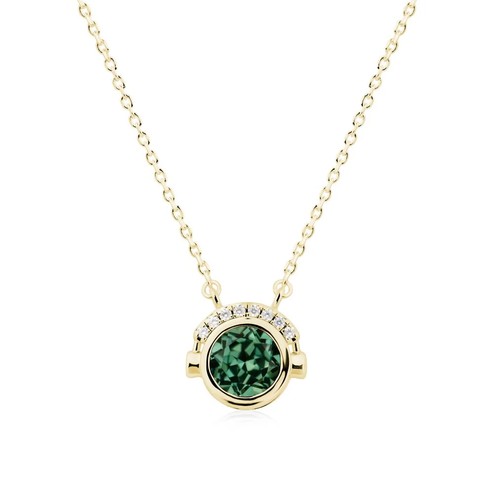 Playful Headphones Inspired Green Sapphire Necklace - Image 7