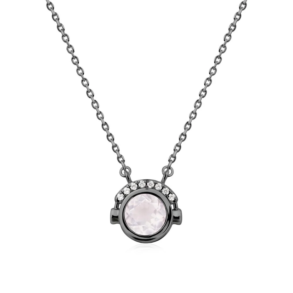 Playful Headphones Inspired Rose Quartz Necklace - Image 8