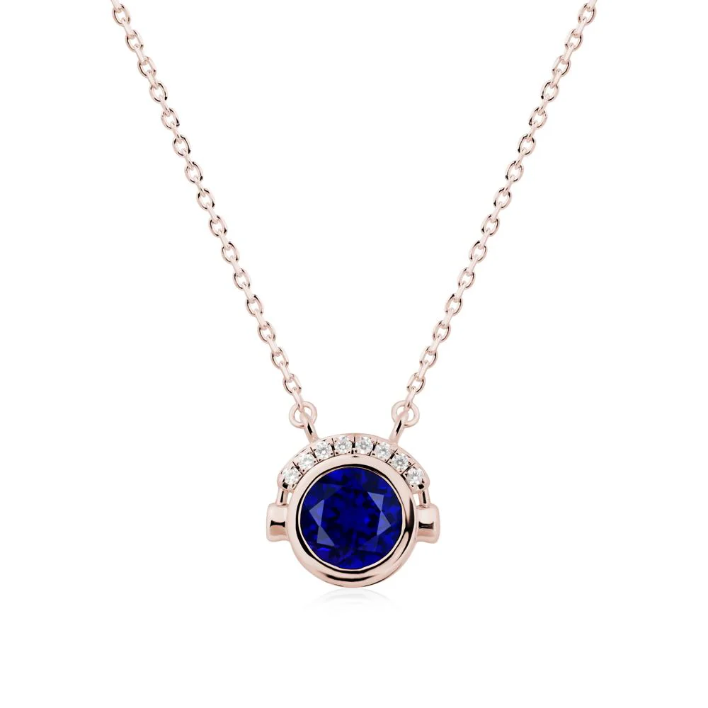 Playful Headphones Inspired Sapphire Necklace - Image 2