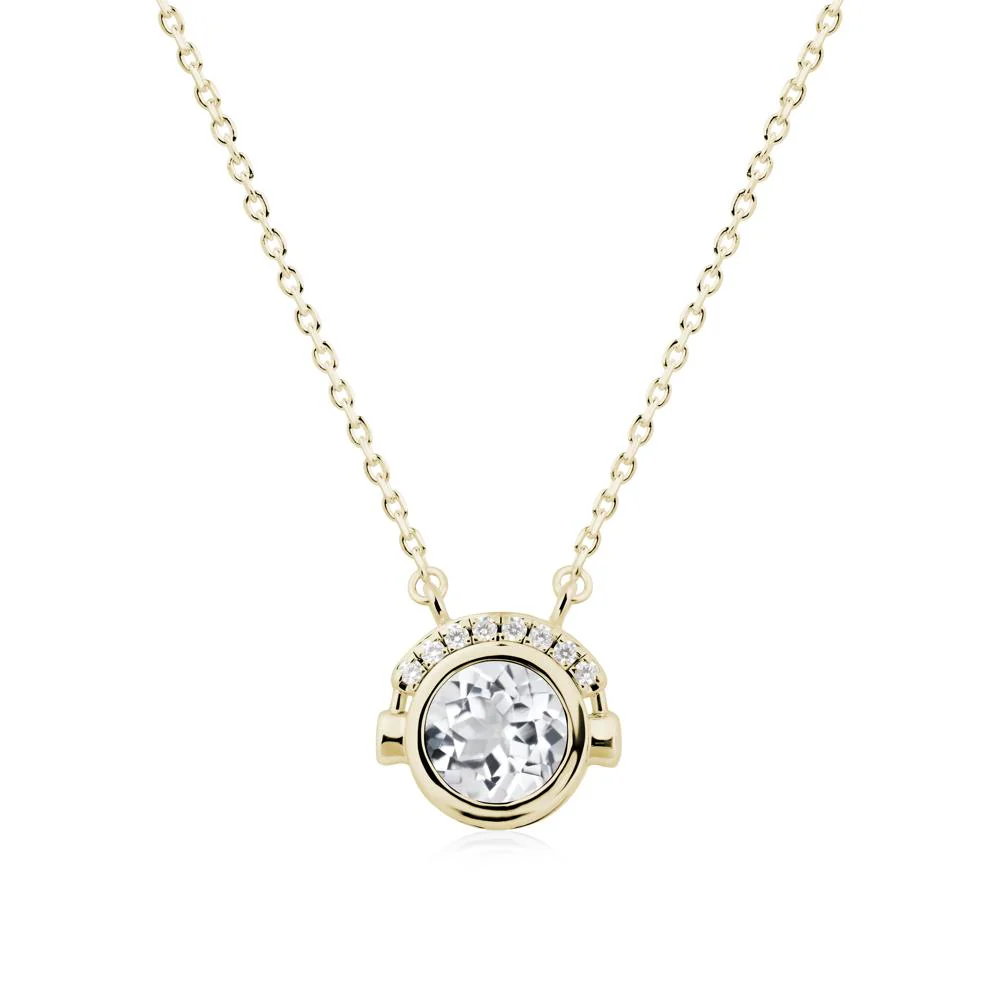 Playful Headphones Inspired White Topaz Necklace - Image 3