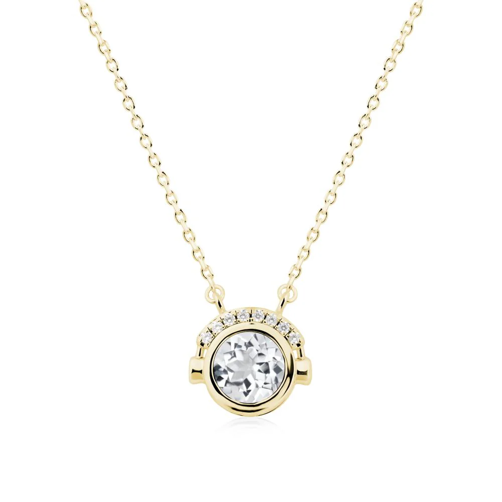 Playful Headphones Inspired White Topaz Necklace - Image 6