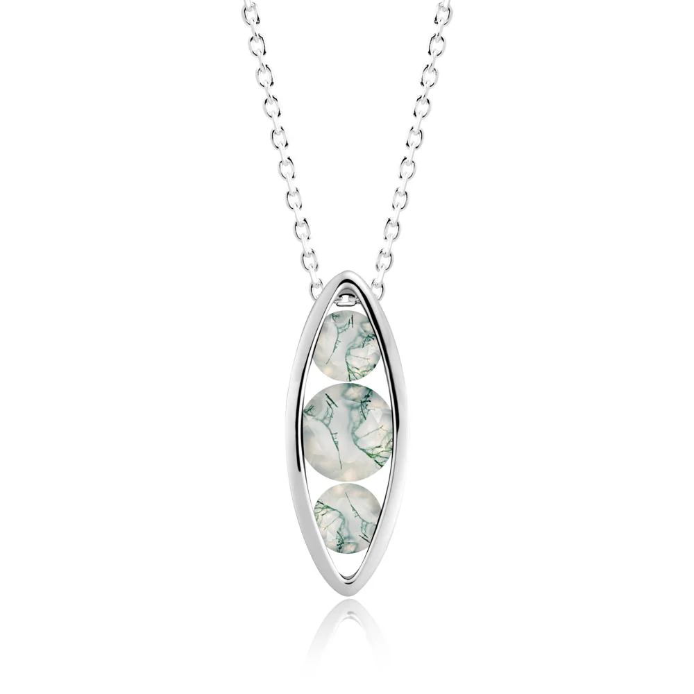 Pod Inpsired Moss Agate Necklace - Image 2