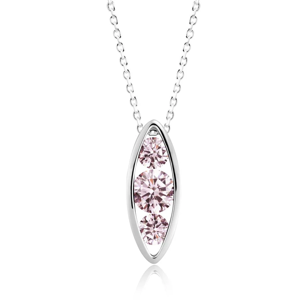 Pod Inpsired Pink Cubic Zirconia Necklace - Image 2