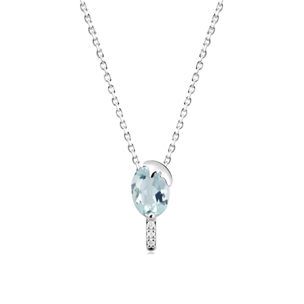 Popsicle Inspired Oval Aquamarine Pendant